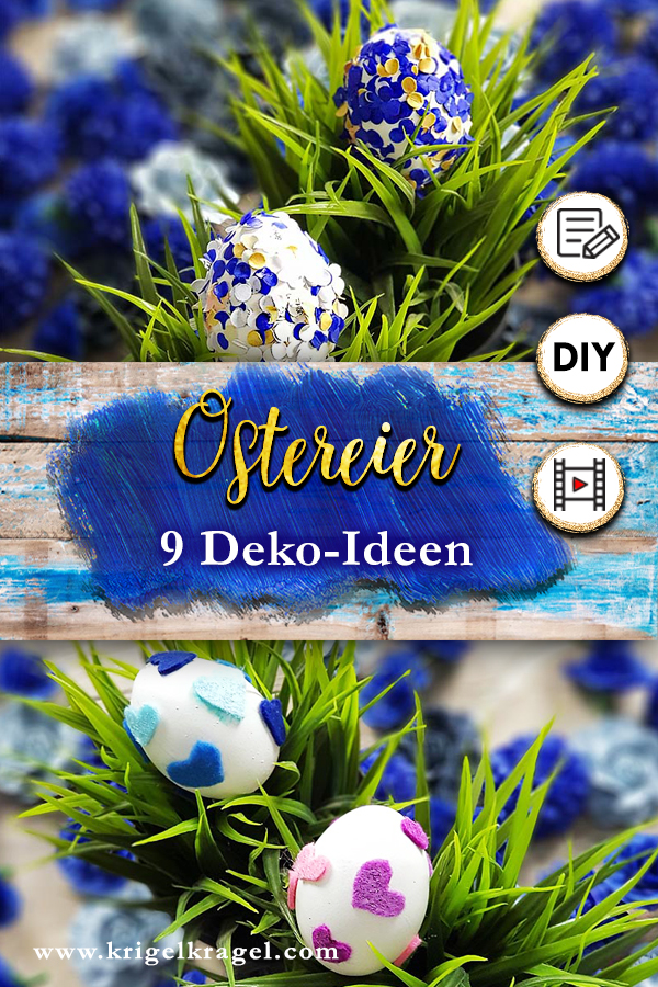 Ostereier bemalen! Hier findest du 9 Dekoideen für Ostern um deine Ostereier wunderhübsch selber zu dekorieren. DIY Malen, Basteln, Dekorieren zum Osterfest.